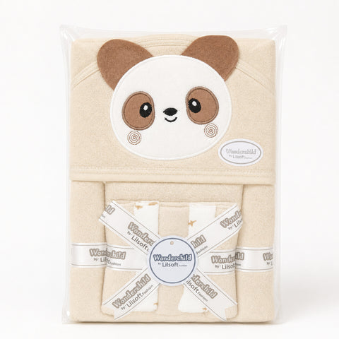 6 Pieces - Wonderchild - Bath Towel Gift Set - Green - Panda