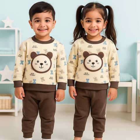 2 Pieces - Suit Set - Brown - Little Bear