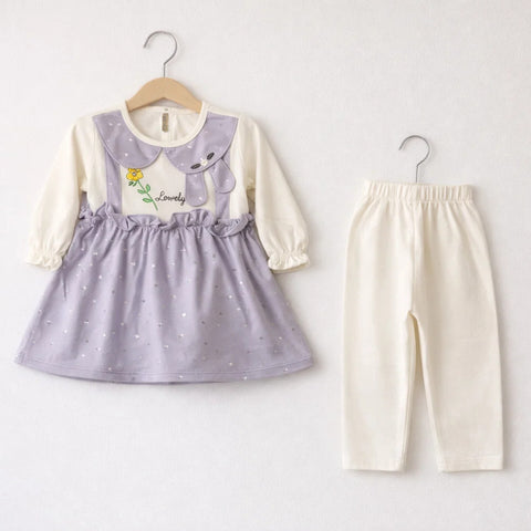 Junior - 2 Pieces - Frock Set - Grey - Cute Friend