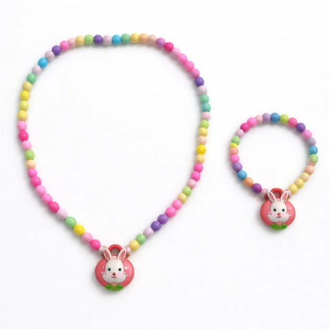 Girl's Necklace & Bracelet - Colorful - Rabbit