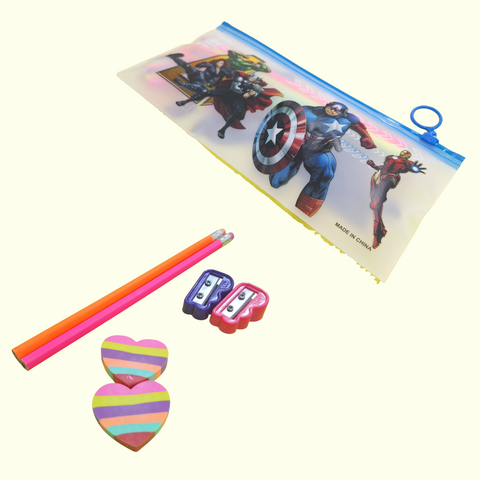 7 Pieces - Pouch Stationery Gift Set - Marvel - 0002