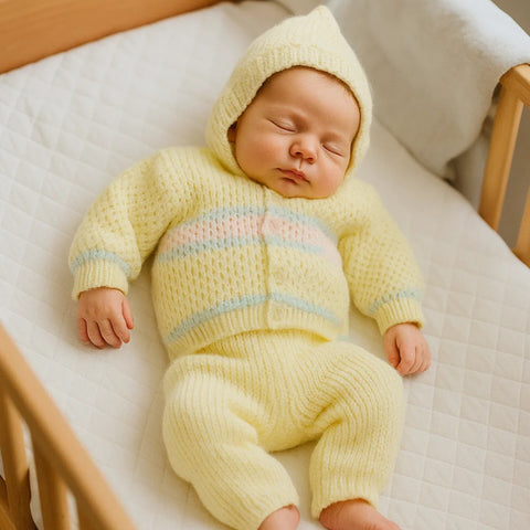 2 Pieces - Hooded Suit Set - Wool