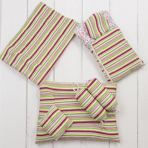 7 Pieces Velvet Bedding Set - Multi-Color Lining - Red