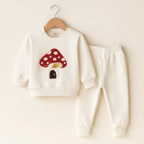 Wow - 2 Pieces - Suit Set - White - Mushroom