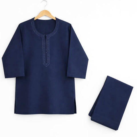 TBS - Cotton - Round Neck - Kurta Shalwar - Navy - 26