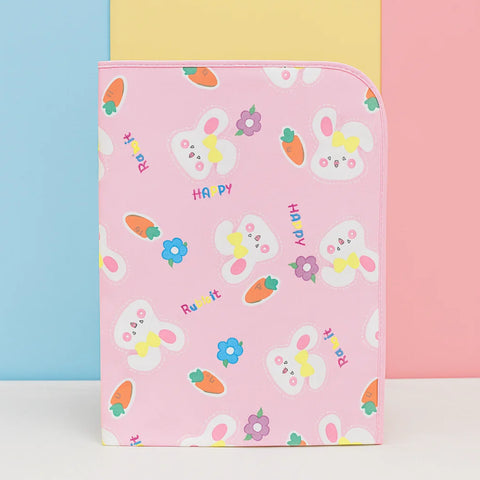Diaper Changing Sheet - Medium - 27*19 Inches - Pink - Happy Rabbit
