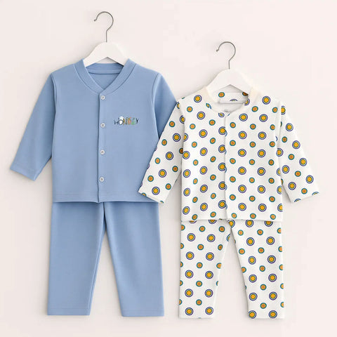 TBS - Pack of 2 - Night Suits - Blue & Circles