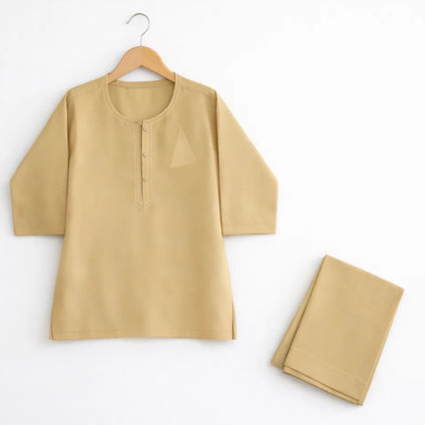 TBS - Cotton - Round Neck - Kurta Shalwar - Olive - 26