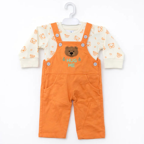 HAS - 2 Pieces - Dungaree Set - Peach - Hug  Me