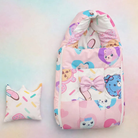 Cotton - Hooded Carry Nest - White - Cat Bear - 26