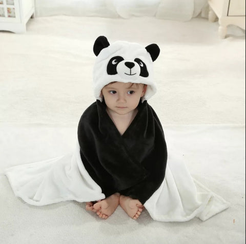 Kolaco - Hoodie Blanket - Black - Panda